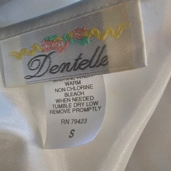 Vtg Dentelle NWT White Satin Chemise Short Negligee Nightgown with Lace Trim - Picture 6 of 10